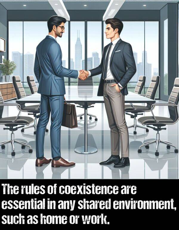 rules: The rules of coexistence are essential in any shared environment, such as home or work.