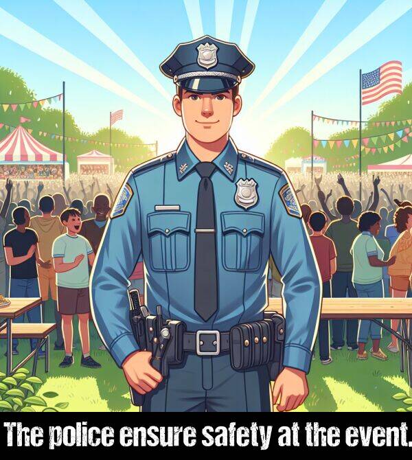 safety: The police ensure safety at the event.