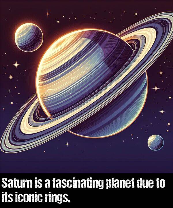 iconic: Saturn is a fascinating planet due to its iconic rings.