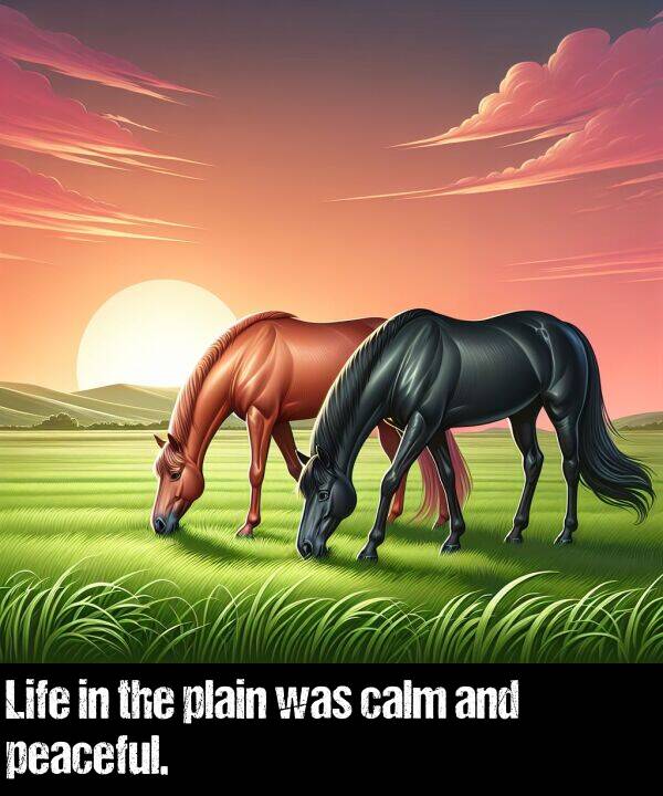 was: Life in the plain was calm and peaceful.