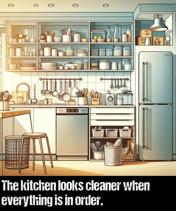 looks: The kitchen looks cleaner when everything is in order.