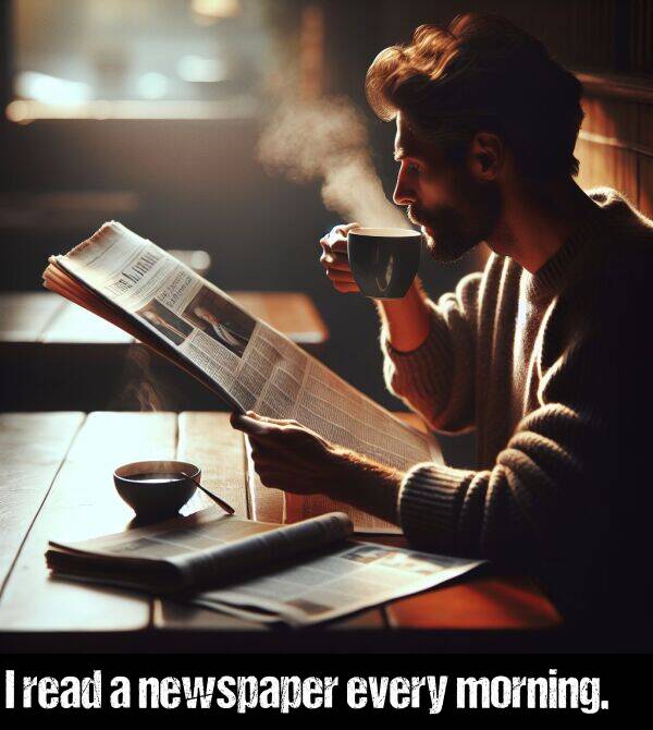 read: I read a newspaper every morning.
