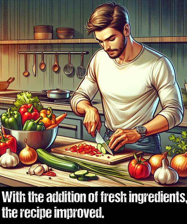 improved: With the addition of fresh ingredients, the recipe improved.