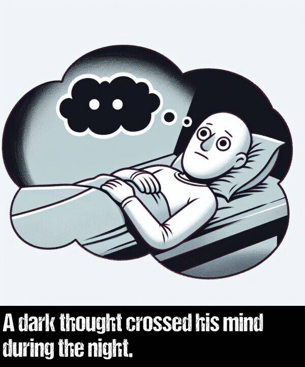 dark: A dark thought crossed his mind during the night.