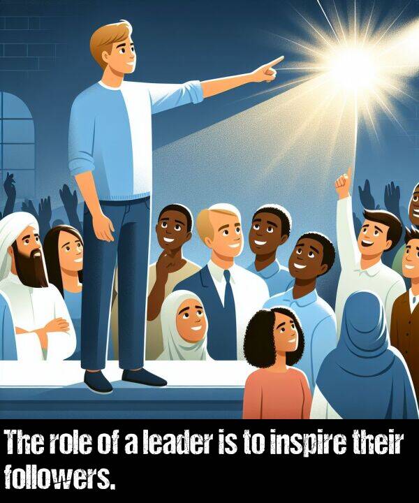 leader: The role of a leader is to inspire their followers.