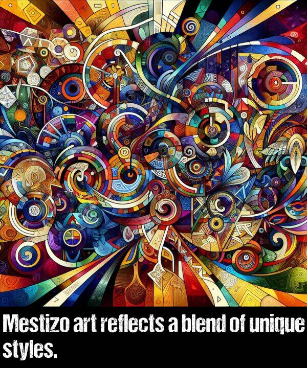 blend: Mestizo art reflects a blend of unique styles.