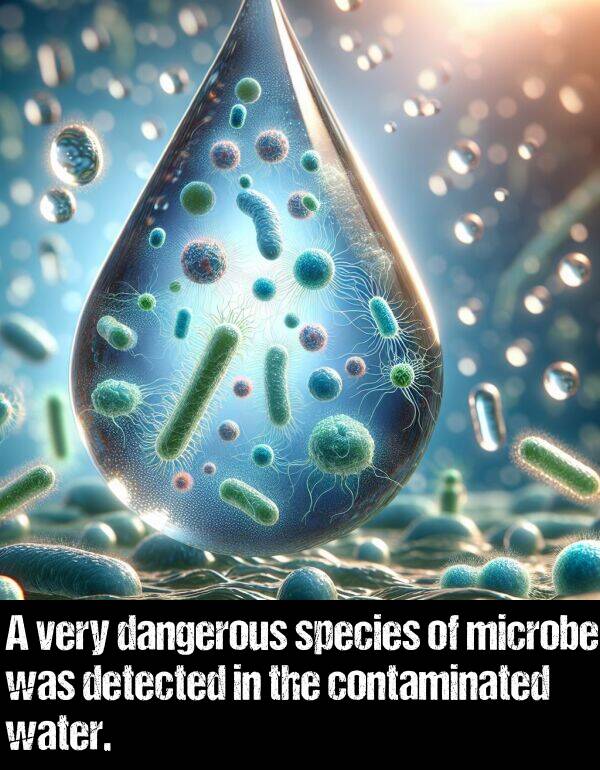dangerous: A very dangerous species of microbe was detected in the contaminated water.
