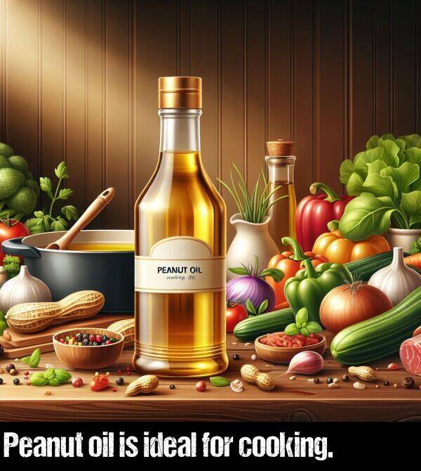 oil: Peanut oil is ideal for cooking.