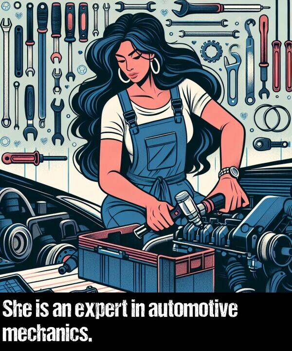 mechanics: She is an expert in automotive mechanics.