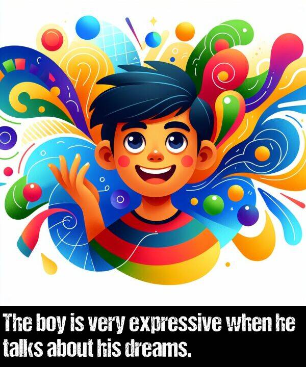 boy: The boy is very expressive when he talks about his dreams.