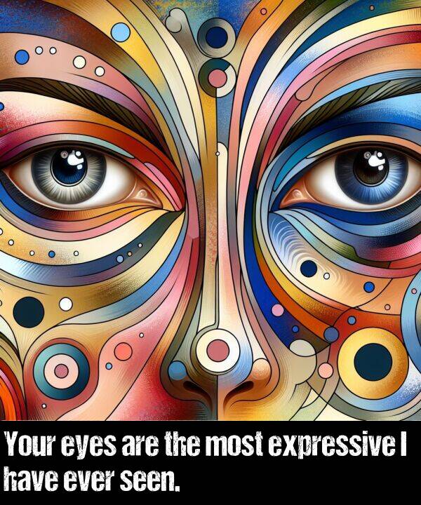 are: Your eyes are the most expressive I have ever seen.