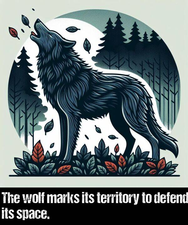 space: The wolf marks its territory to defend its space.