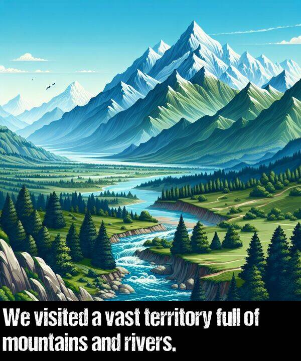 territory: We visited a vast territory full of mountains and rivers.