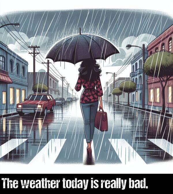 weather: The weather today is really bad.
