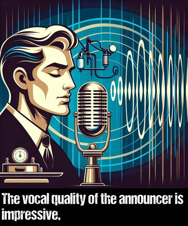 vocal: The vocal quality of the announcer is impressive.