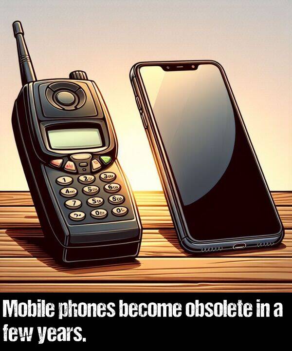 become: Mobile phones become obsolete in a few years.