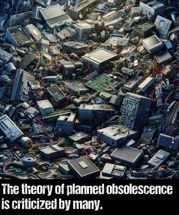 many: The theory of planned obsolescence is criticized by many.