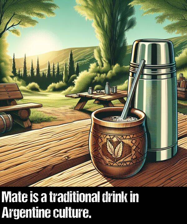 culture: Mate is a traditional drink in Argentine culture.