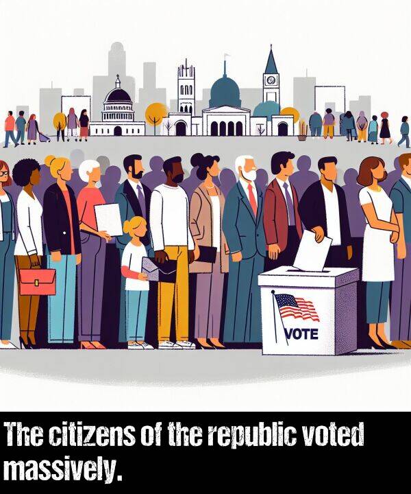 massively: The citizens of the republic voted massively.