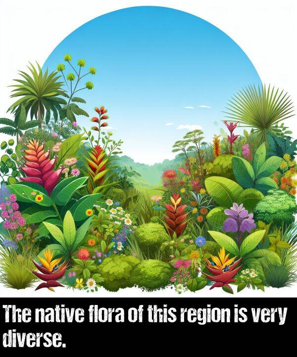 native: The native flora of this region is very diverse.