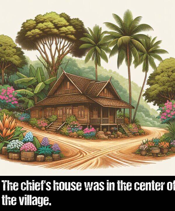 village: The chief's house was in the center of the village.