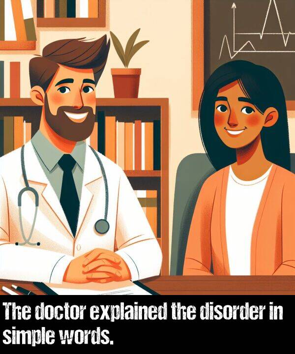 words: The doctor explained the disorder in simple words.
