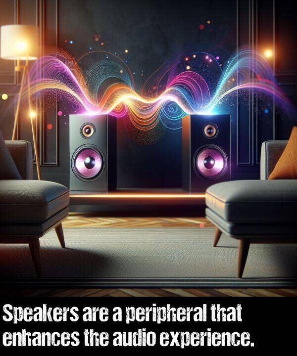 peripheral: Speakers are a peripheral that enhances the audio experience.