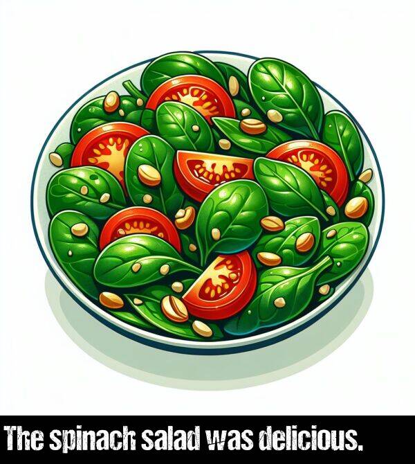 was: The spinach salad was delicious.