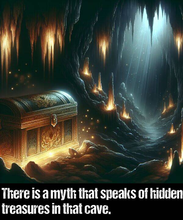 speaks: There is a myth that speaks of hidden treasures in that cave.