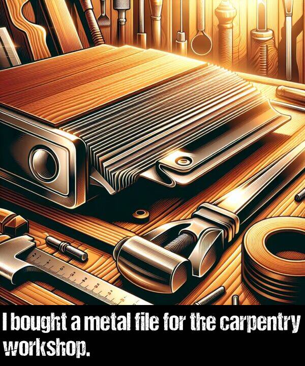bought: I bought a metal file for the carpentry workshop.