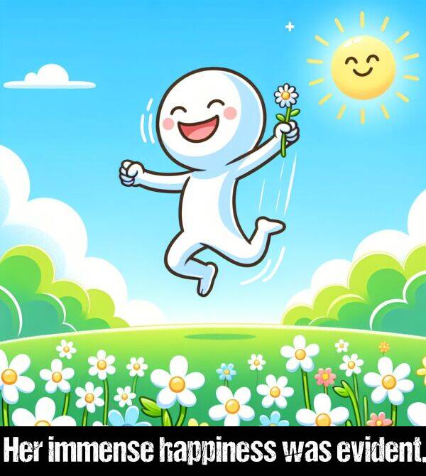 was: Her immense happiness was evident.