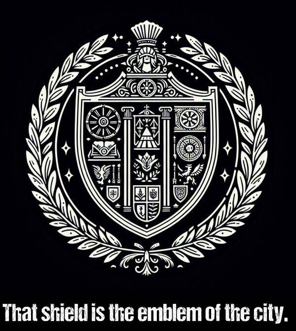 city: That shield is the emblem of the city.