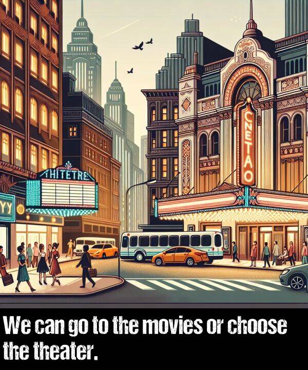 theater: We can go to the movies or choose the theater.