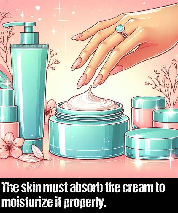 skin: The skin must absorb the cream to moisturize it properly.