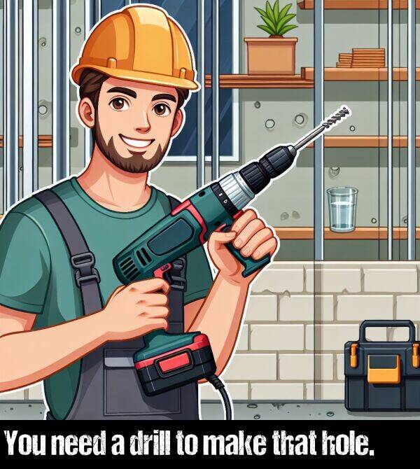 make: You need a drill to make that hole.