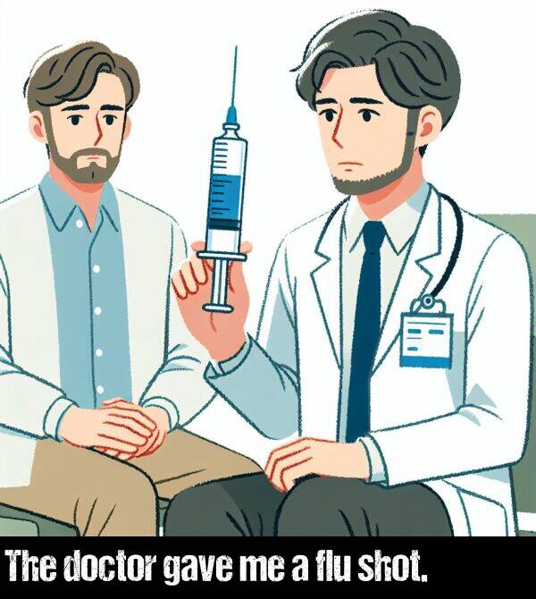 gave: The doctor gave me a flu shot.