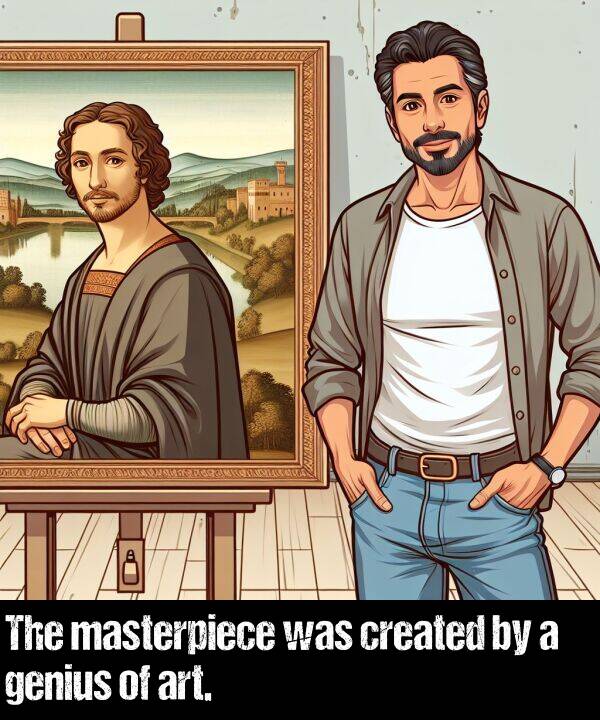 genius: The masterpiece was created by a genius of art.