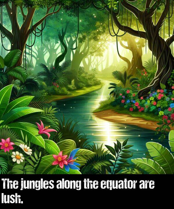 jungles: The jungles along the equator are lush.