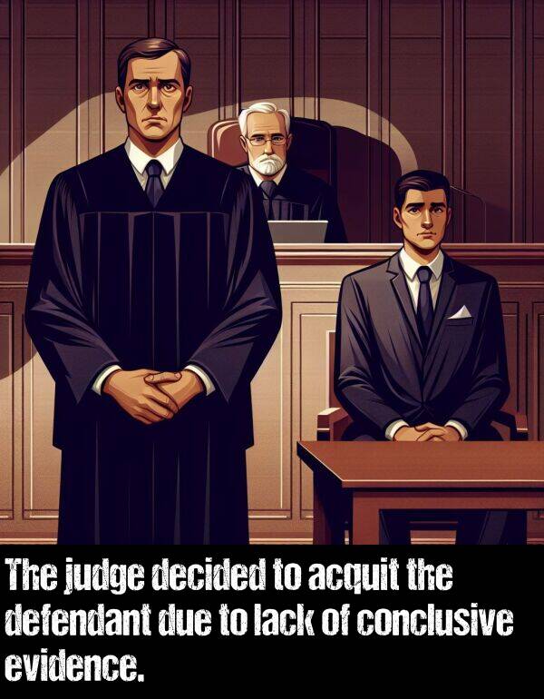 lack: The judge decided to acquit the defendant due to lack of conclusive evidence.
