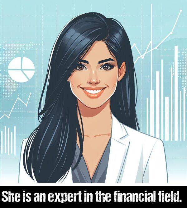 field: She is an expert in the financial field.