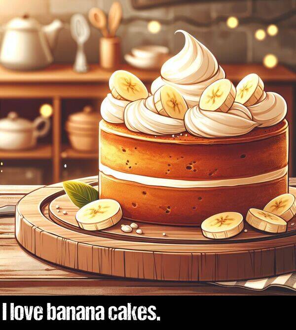 banana: I love banana cakes.