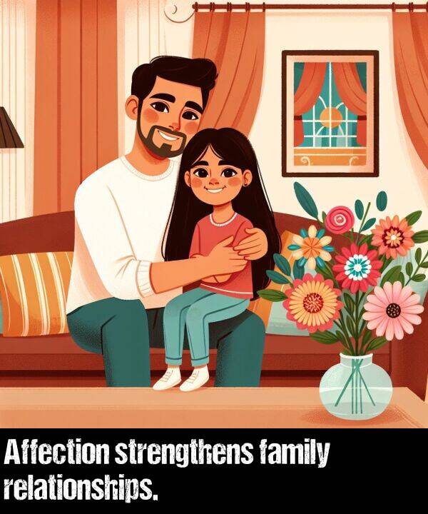 family: Affection strengthens family relationships.