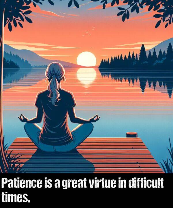 virtue: Patience is a great virtue in difficult times.