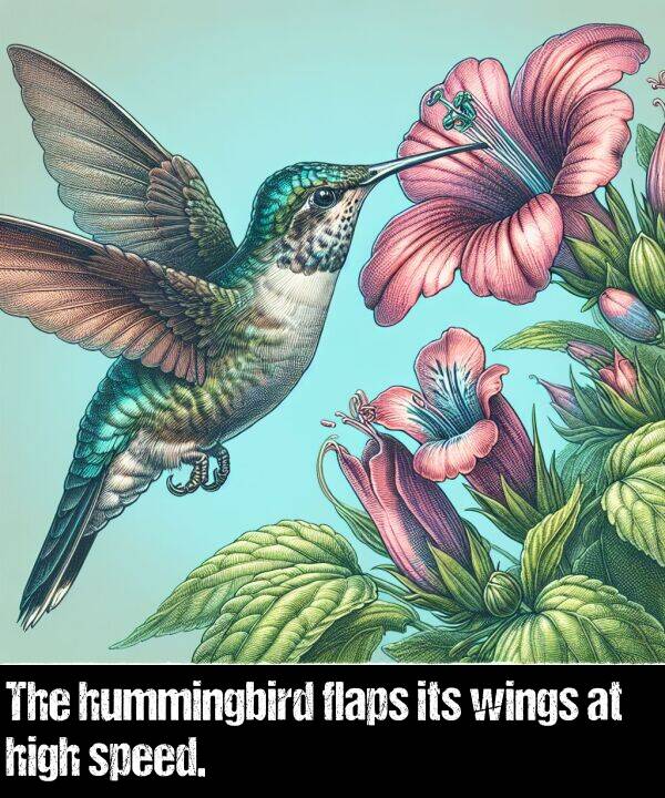 hummingbird: The hummingbird flaps its wings at high speed.