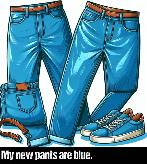 are: My new pants are blue.