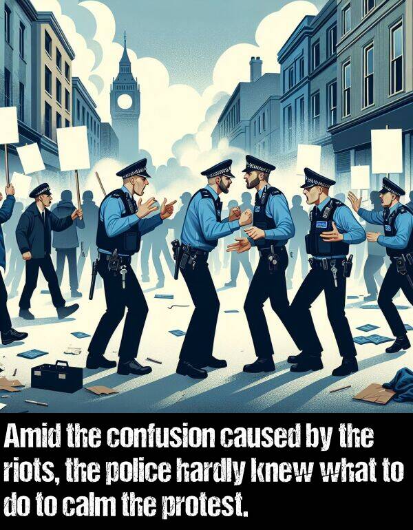 what: Amid the confusion caused by the riots, the police hardly knew what to do to calm the protest.