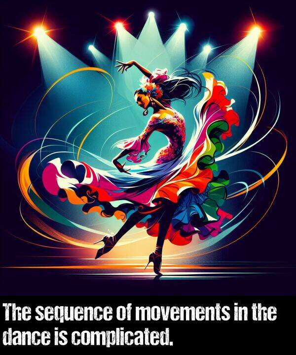 dance: The sequence of movements in the dance is complicated.