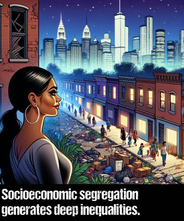 generates: Socioeconomic segregation generates deep inequalities.