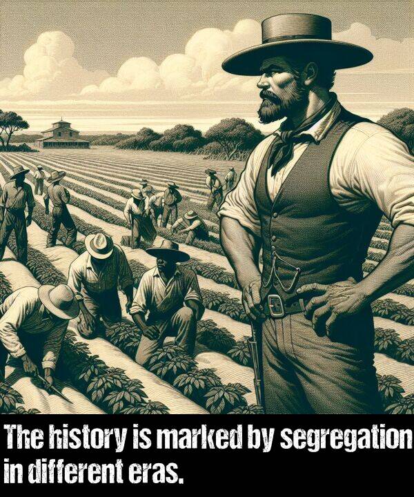 marked: The history is marked by segregation in different eras.