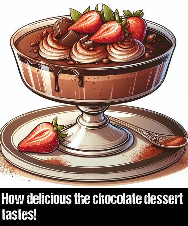 tastes: How delicious the chocolate dessert tastes!